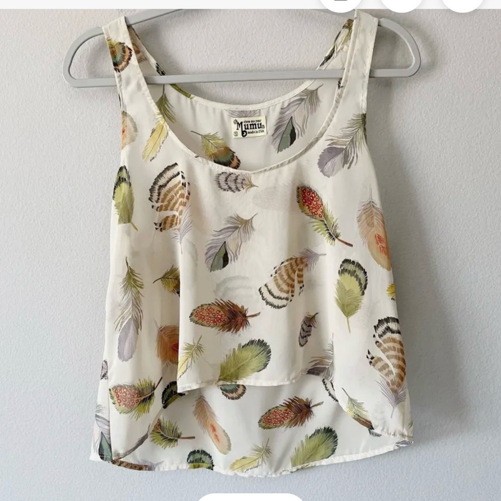 Show Me Your MuMu Feather Print Tank Top